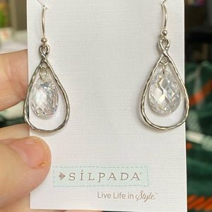 Silpada sterling silver and crystal earrings NWT